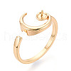 Moon Brass Micro Pave Clear Cubic Zirconia Cuff Ring Settings KK-T076-23G-1
