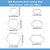 SUNNYCLUE 60Pcs 3 Sizes 304 Stainless Steel Linking Ring STAS-SC0007-47-2