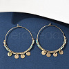 304 Stainless Steel Natural Natural Turquoise Chandelier Earrings EJEW-Z089-36G-01-2