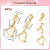 SUNNYCLUE 6Pcs Brass Hook Buttons AJEW-SC0003-20-2