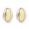 Brass Two Tone Stud Earrings for Women EJEW-U057-04G-B-4