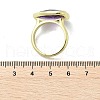 Heart Brass Natural Amethyst Finger Rings RJEW-D304-01G-A-3