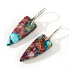 Bohemian Natural Imperial Jasper Triangle Dangle Earrings WQ9725-1-2