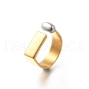 Rectangle 304 Stainless Steel Cuff Rings RJEW-S404-01A-GP-2