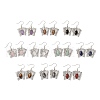 Natural Mixed Gemstone Butterfly Dangle Earrings for Women EJEW-E283-01P-1