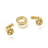 Ring Brass Micro Pave Cubic Zirconia Fold Over Clasps KK-V008-21G-2
