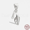 Anti-Tarnish Trendy Rhodium Plated 925 Sterling Silver Pinch Bails STER-M088-10B-3