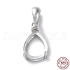 Rhodium Plated Rack Plating 925 Sterling Silver Pendants Cabochon Settings STER-NH0001-49C-P-1