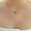 Exquisite Brass Pave Clear Shiny Cubic Zirconia Flat Round with Star Pendant Necklaces DS0332-4