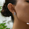 Elegant S925 Sterling Silver Clear Cubic Zirconia Flat Round Dangle Stud Earrings NS7636-5