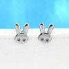 S925 Sterling Silver Stud Earrings EJEW-P305-02B-P-1