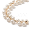Shell Pearl Round Beaded Charm Bracelet BJEW-TA00219-4
