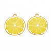Light Gold Alloy Enamel Pendants ENAM-S126-125-2