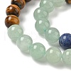 Chakra Natural Red Jasper & Yellow Jade & Green Aventurine & Tiger Eye & Sodalite & Amethyst Beads Strands G-NH0002-E02-10mm-4