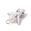 Angel Printed Porcelain Ceramic Pendants PALLOY-JF03359-02-5