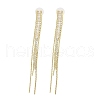 Cubic Zirconia Chains Tassel Earrings EJEW-P236-07G-1