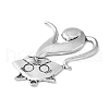 Tibetan Style Alloy Kitten Pendants X-TIBEP-22758-AS-NR-3