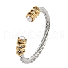 Ion Plating(IP) 304 Stainless Steel Cuff Bangles for Women STAS-M023-16GP-1