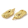 Rack Plating Brass Micro Pave Cubic Zirconia Pendants KK-C030-10G-2