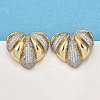 Brass Micro Pave Clear Cubic Zirconia Stud Earrings for Women EJEW-G430-02GP-1