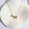 Heart Initial Brass Micro Pave Clear Cubic Zirconia Pendant Necklaces FS-WG89C2E-14-1