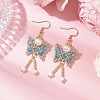 Butterfly Faceted Bicone Glass Beads Snowflake Dangle Earrings EJEW-MZ00429-05-1