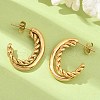 304 Stainless Steel Twist C-Shaped Stud Earrings EJEW-Z098-17G-2