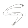 304 Stainless Steel with Plastic Bead Necklace NJEW-Q335-02B-P-1
