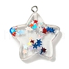 Independence Day Transparent Resin Pendants RESI-U007-01A-1