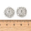 Flower Brass Micro Pave Clear Cubic Zirconia Bead Caps KK-V008-30P-3