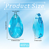 SOFPLATE 40Pcs Faceted Teardrop Glass Pendants GLAA-SP0001-11D-2