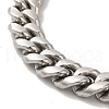 Non-Tarnish 304 Stainless Steel Cuban Link Chain Bracelets for Women Men BJEW-Q341-14C-P-2