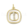 Rack Plating Brass Micro Pave Clear Cubic Zirconia Pendants KK-E102-33G-I-1