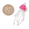5Pcs 5 Colors Glass Seed Beaded Jellyfish Pendants PALLOY-MZ00660-3