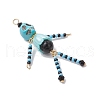 Glass Seed Beaded Little Skeleton Figure Pendants PALLOY-MZ00761-4