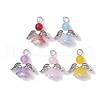 Natural Dyed Malaysia Jade & Glass Pendants PALLOY-JF02661-03-S-1