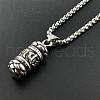 Retro Vintage Stainless Steel Six-Word Mantra Pendant Necklaces CW8967-2