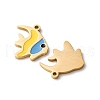304 Stainless Steel Enamel Charms STAS-U060-02G-01-2