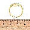Brass Micro Pave Clear Cubic Zirconia Cuff Rings for Women RJEW-H247-07G-5