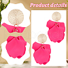 ANATTASOUL 5 Pairs 5 Colors Acrylic Flower Dangle Stud Earrings EJEW-AN0003-68-6