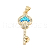 Brass Micro Pave Cubic Zirconia Pendants KK-I723-49B-G-1