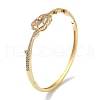 Brass Micro Pave Clear Cubic Zirconia Hinged Bangles for Women BJEW-Z061-22B-1