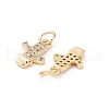 Brass Micro Pave Cubic Zirconia Pendants KK-B133-01G-2
