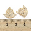 Brass Micro Pave Clear Cubic Zirconia Enamel Pendants KK-S386-24G-3