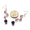 Natural Amethyst Earrings Dangle Earrings EJEW-TA00653-02-4