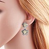 Brass Dangle Stud Earrings EJEW-U059-02GP-1