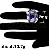 Oval Brass Micro Pave Cubic Zirconia Finger Rings for Women FS-WGFFB9D-01-5