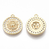 Brass Micro Pave Cubic Zirconia Pendants KK-S356-041G-NF-2