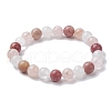 Natural Mixed Gemstone Round Beaded Stretch Bracelets for Women BJEW-JB10086-04-1