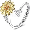 Adjustable Brass Rhinestone Rotating Cuff Rings FS-WG5B177-01-1